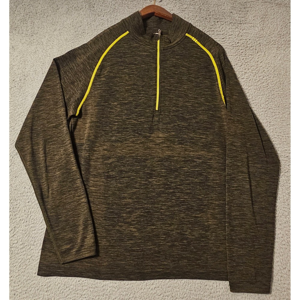 Lululemon Metal Vent Tech Half Zip Pullover Mens Size Large Olive Green Lime